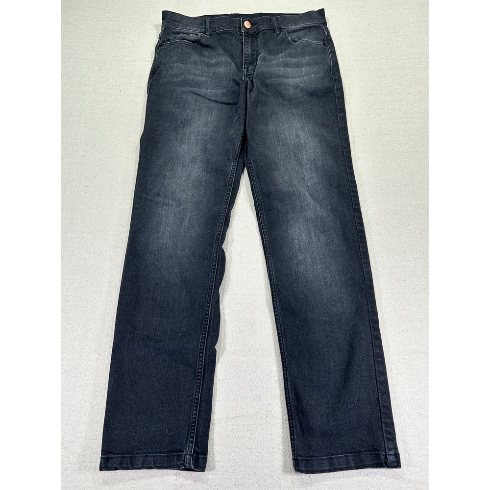 MUGSY Men's 33 MAGS Black Stretch Denim Jeans Straight Leg 5 Pocket FLX4NKG